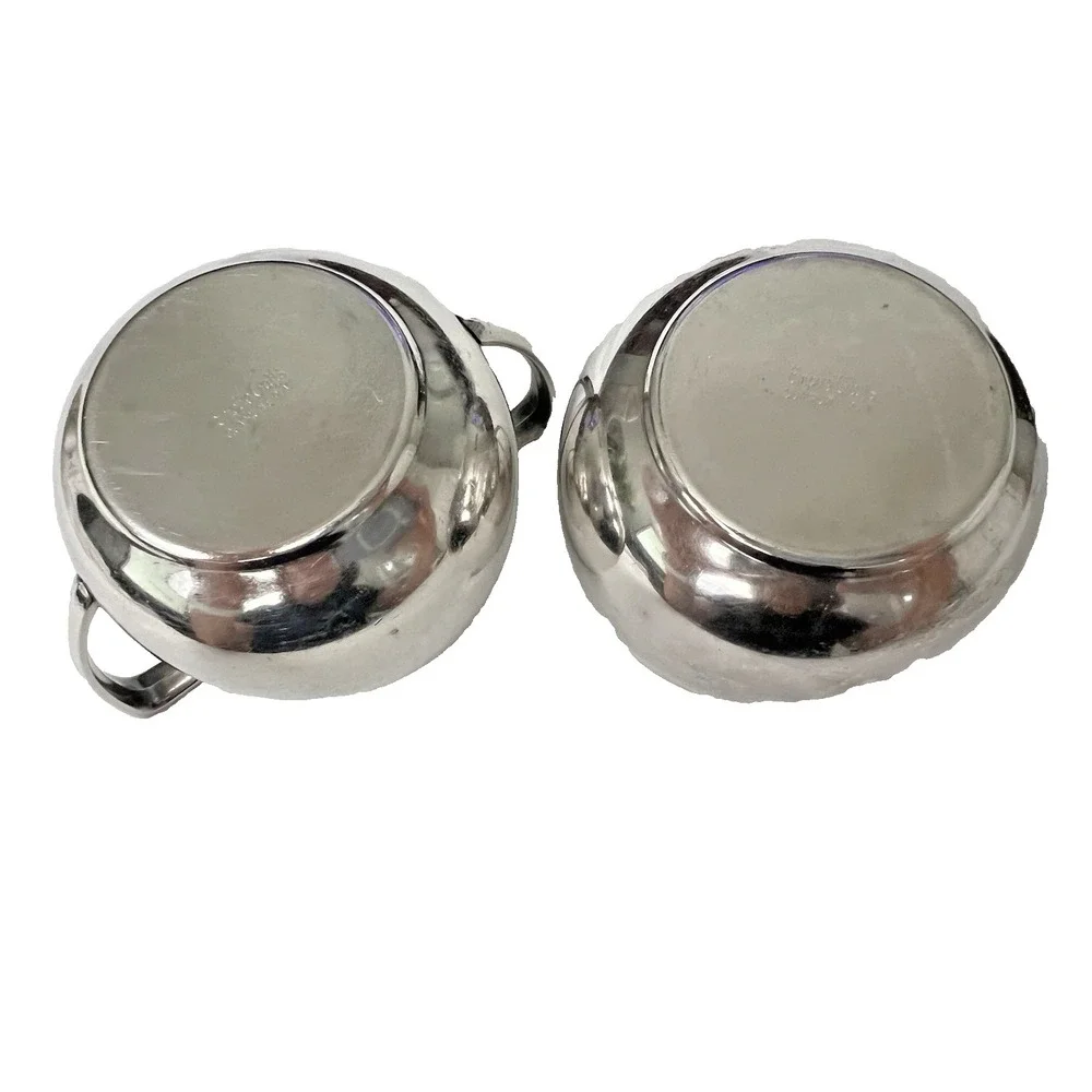 Empire Crafts Silver-plated Mid-Century Modern Sugar‎ Bowl Creamer Set Quadruple